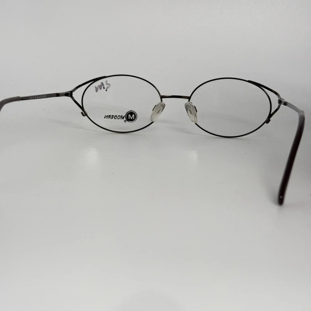 Modern Ethel Eyeglasses Frame 52-18-140 DA.ANT Brown Oval Full Rim Glasses‎